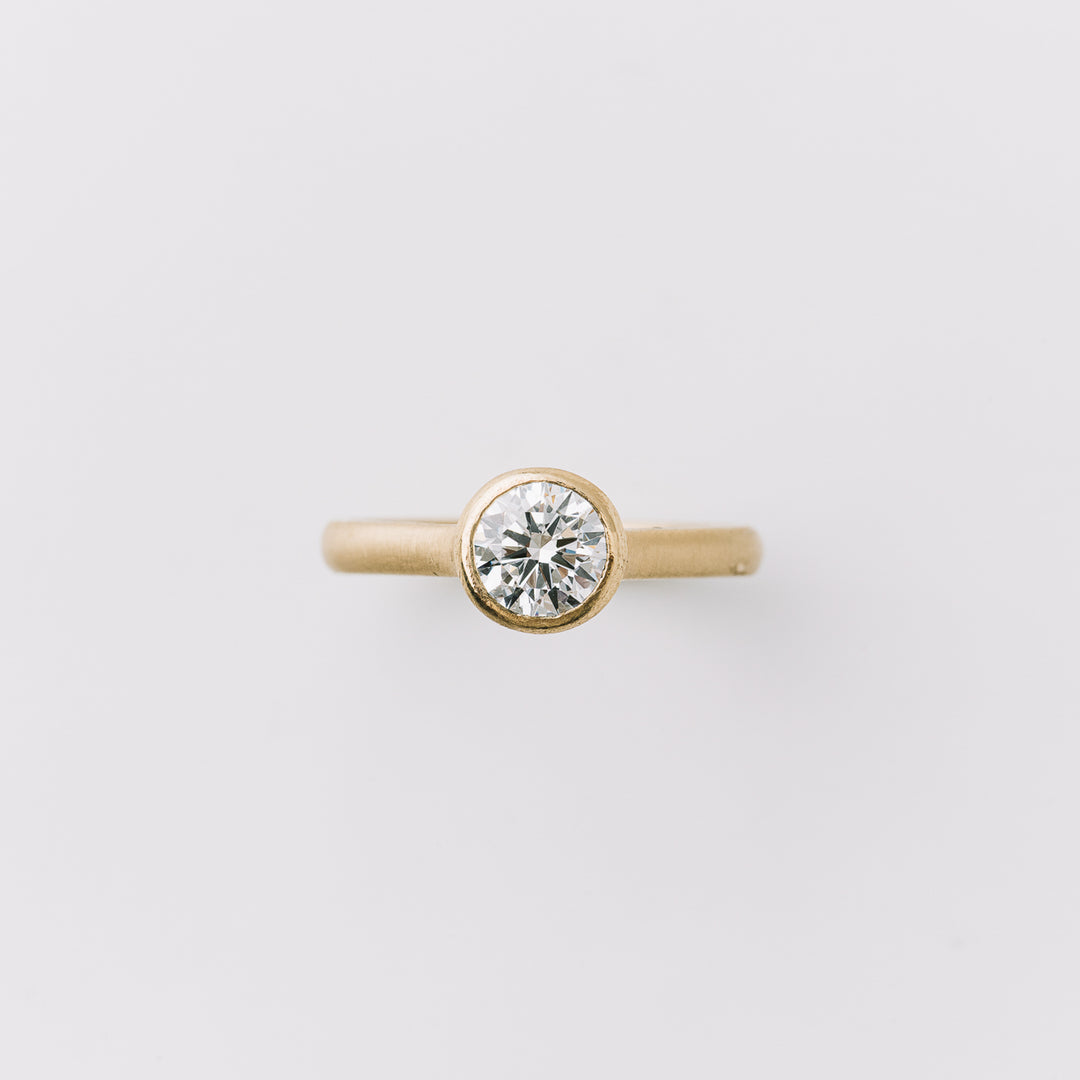 Lab-Grown Diamond Bezel Cathedral Ring in 14k Gold – Original Hardware
