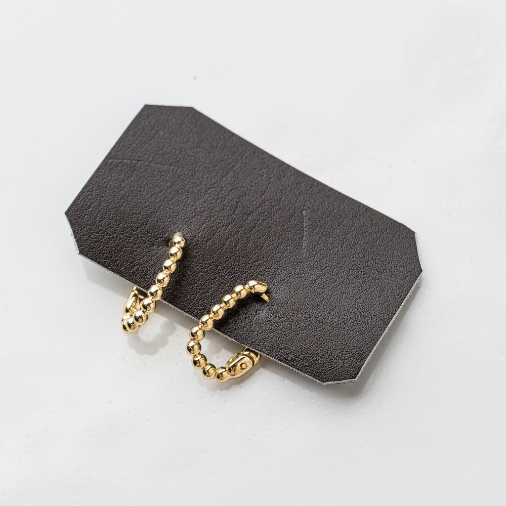 Beaded Frame Clicker Hoop Earrings in 18k Gold Fill – Original Hardware