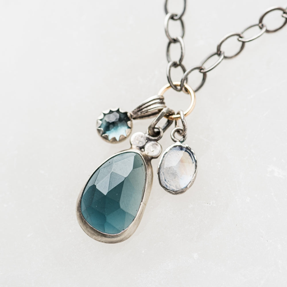 Moonstone and buy Blue Topaz Pendant