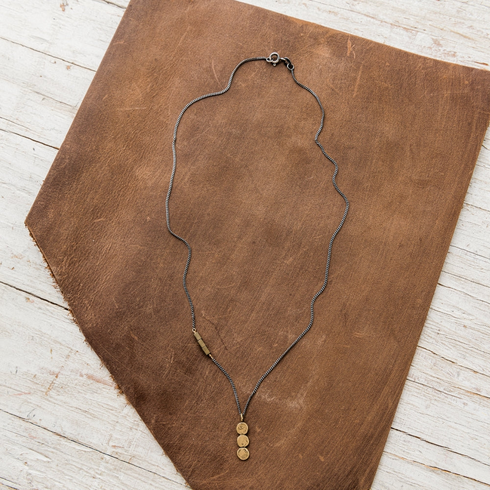 Wood online & Pyrite Necklace, Long