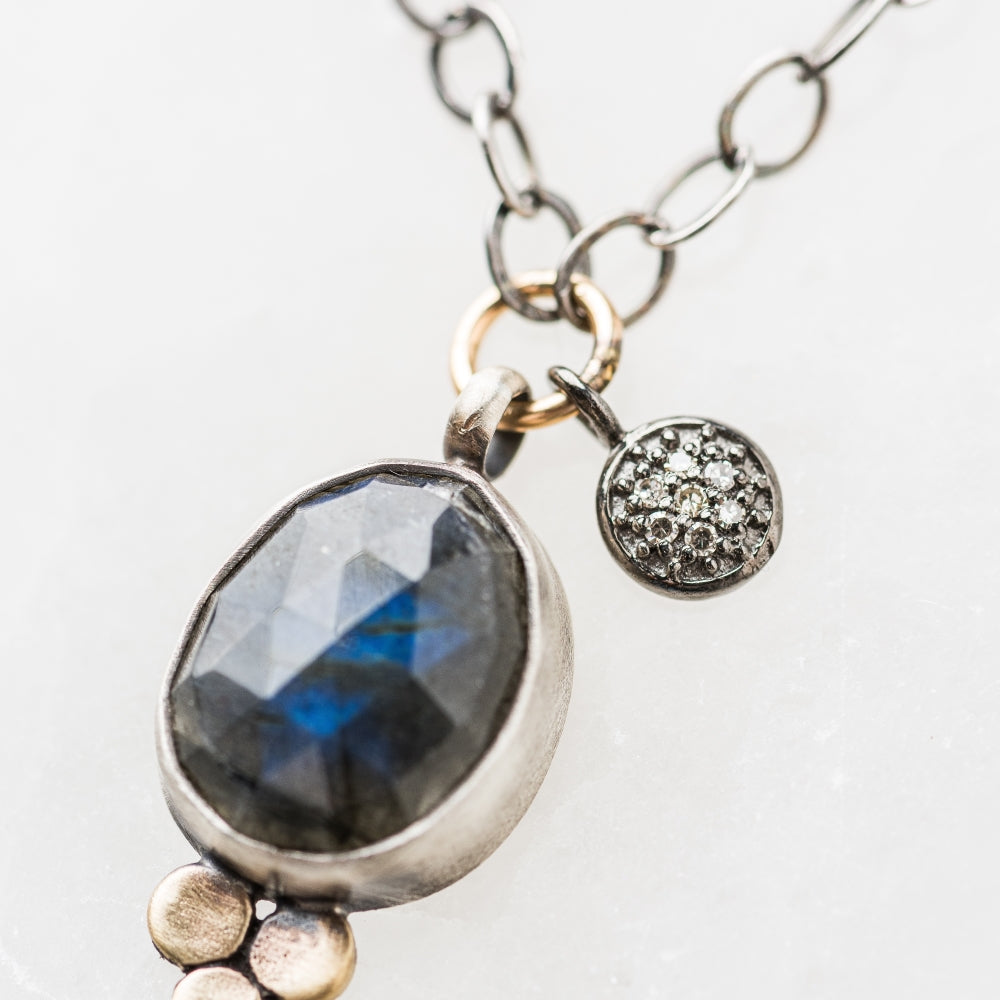 Pave Diamond selling Labradorite Pendant, (020-DLB)