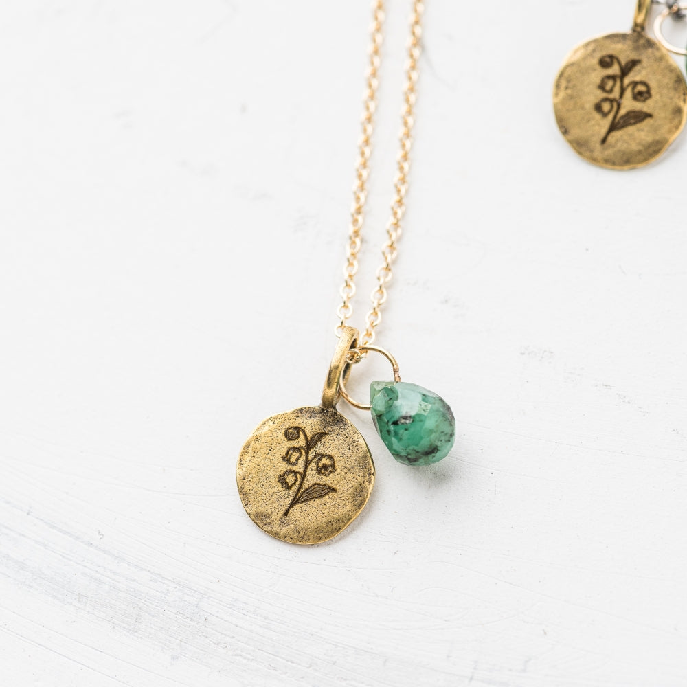 May Birth Flower Necklace: Lily of the Valley 14k Gold Fill